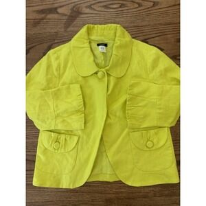 J. Crew‎ Women's Citron 100% Linen Tulip Blazer Jacket Size 2